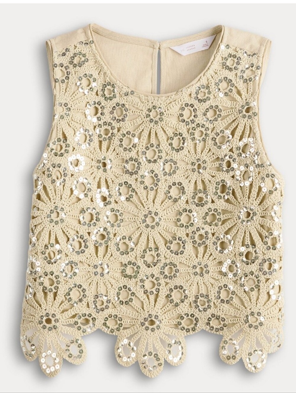 Women's LC Lauren Conrad Sequin Floral Crochet Tank TopLC Lauren Conrad. Size XS